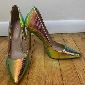 Mermaid multicolor pointed toe stilettos
